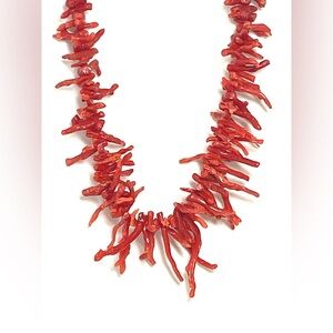 Elegant Red Branch Coral Necklace